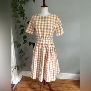 Vintage Rockabilly 50’s Yellow Gingham Dress